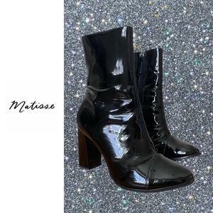 Patent Black Mid-Calf Boots